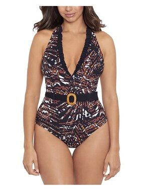SKINNY DIPPERS Blondee Cinched Waist One Piece Swimsuit, SIZE XL